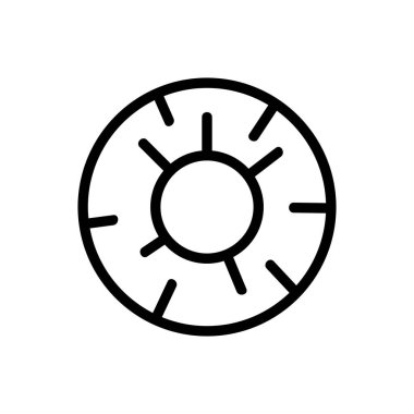 Ananas dilimi halka üst görünüm ikon vektörü. Ananas dilimli üst tabela. izole edilmiş sınır sembolü çizimi