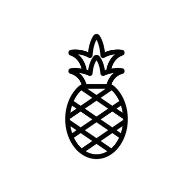 Ananas ikonu vektörü. Ananas işareti. izole edilmiş sınır sembolü çizimi