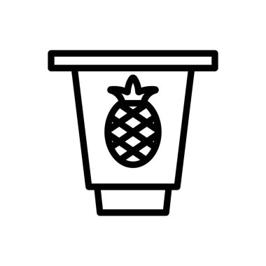 Ananas mus ikonu vektörü. Ananas kreması işareti. izole edilmiş sınır sembolü çizimi