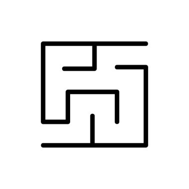 kare yapboz ikon vektörü. Kare bulmaca işareti. izole edilmiş sınır sembolü çizimi