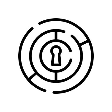 Anahtar deliği ikon vektörü. Anahtar deliği işareti. izole edilmiş sınır sembolü çizimi