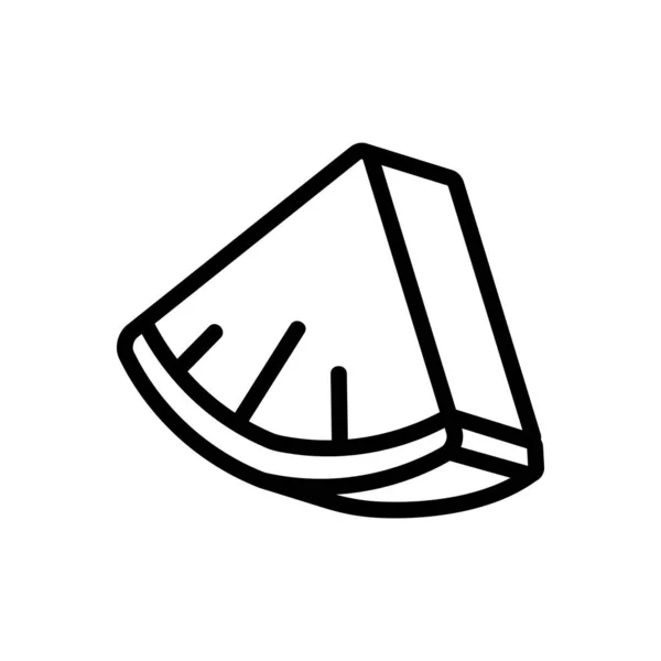 Trojúhelník Nakrájený Ananas Ikona Vektor Trojúhelník Krájený Ananas Znamení Izolovaný — Stockový vektor