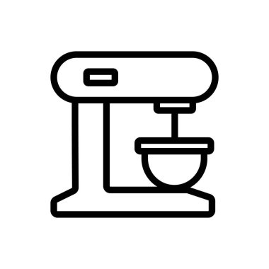 Kase ikon vektörlü sabit karıştırıcı. Kase işaretli bir karıştırıcı. izole edilmiş sınır sembolü çizimi