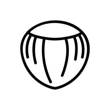 Soyulmuş fındık ikonu vektörü. Bir kabuklu fındık tabelası. izole edilmiş sınır sembolü çizimi