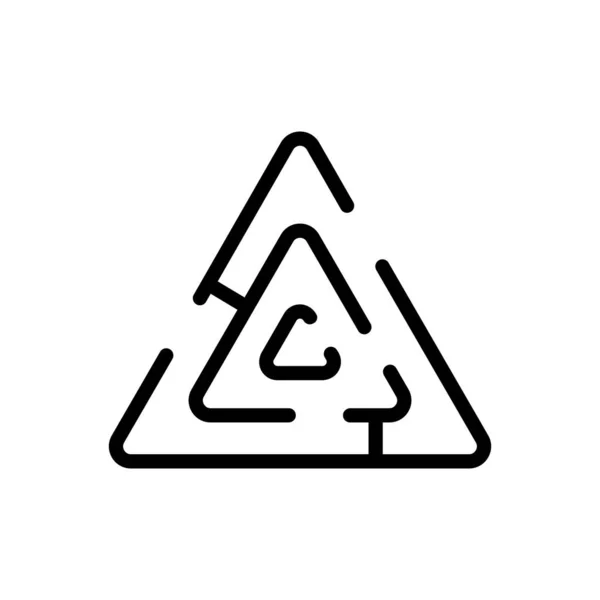 Laberinto Triangular Icono Vector Signo Laberinto Triangular Ilustración Símbolo Contorno — Vector de stock