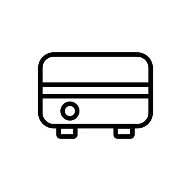 Kapalı fritöz ikonu vektörü. Kapalı tabela. izole edilmiş sınır sembolü çizimi