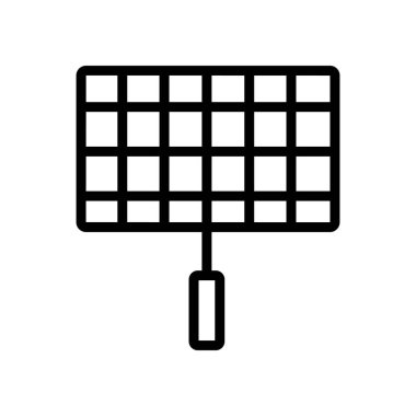 Simge vektörünü kızartma ızgarası. Kızartma işareti için ızgara. izole edilmiş sınır sembolü çizimi