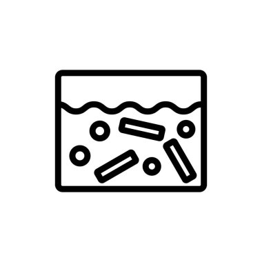 Kızarmış patates ikonu taşıyıcısı. Kızarmış patates işareti. izole edilmiş sınır sembolü çizimi