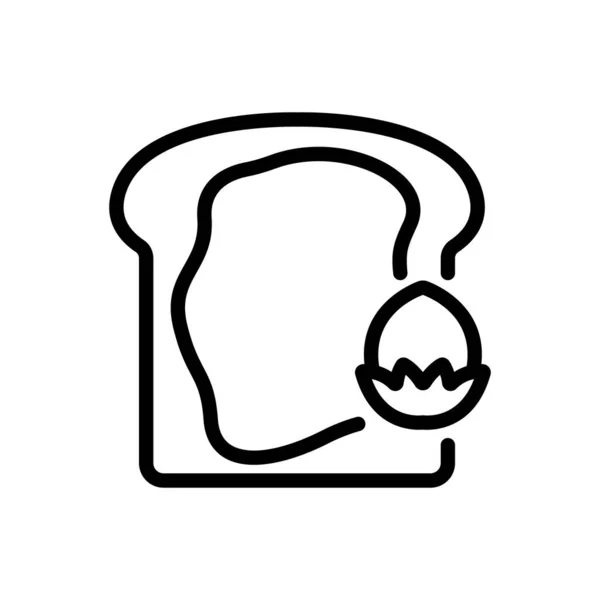 Icône Toast Cacahuète Vecteur Toast Aux Cacahuètes Illustration Symbole Contour — Image vectorielle