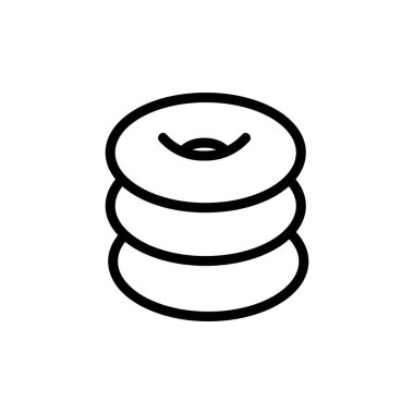 Üç çörek yığını ikon vektörü. Üç çörek yığını tabelası. izole edilmiş sınır sembolü çizimi