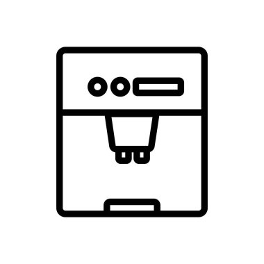 Cappuccino kahve makinesi ikon vektörü. Cappuccino kahve makinesi tabelası. izole edilmiş sınır sembolü çizimi