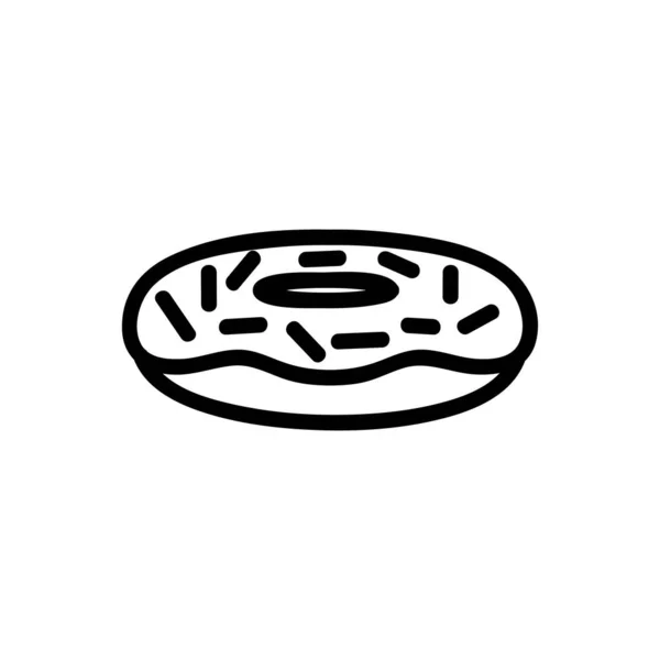 Вектор Іконки Кокосового Глазурування Пончика Зверху Кокосове Глазурування Знак Донора — стоковий вектор
