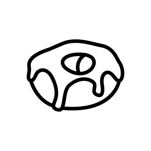 Icône Donut Vitré Vecteur Signe Beignet Glacé Illustration Symbole Contour — Image vectorielle