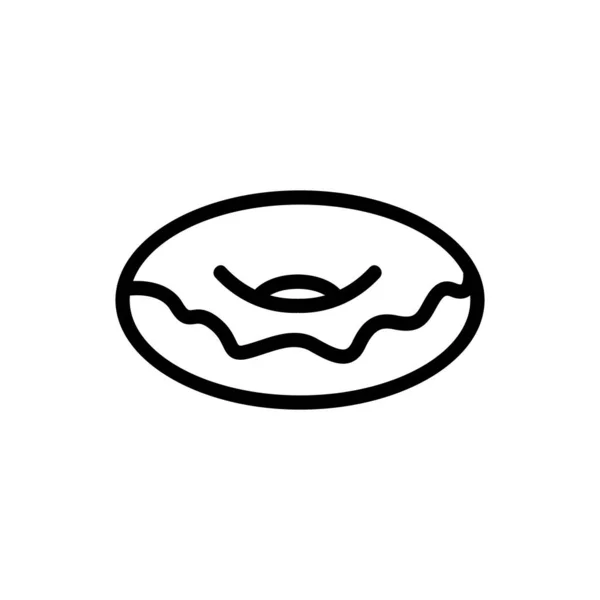 Vektor Ikony Pekařského Výrobku Donut Pečivem Izolovaný Symbol Obrysu Ilustrace — Stockový vektor