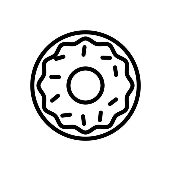 Cerise Sur Gâteau Donut Icône Vecteur Signe Beignet Cerise Sur — Image vectorielle