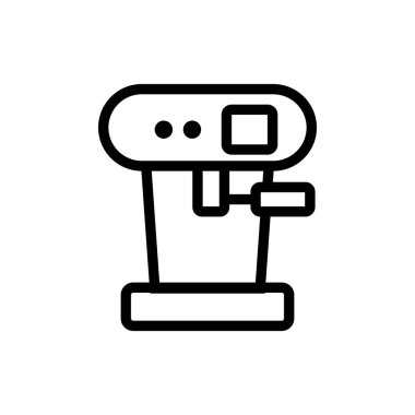 Espresso kahve makinesi ikon vektörü. Espresso kahve makinesi tabelası. izole edilmiş sınır sembolü çizimi