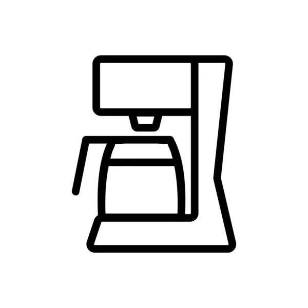 Kávovar Konvicí Ikony Vektor Kávovar Nápisem Konvice Izolovaný Symbol Obrysu — Stockový vektor