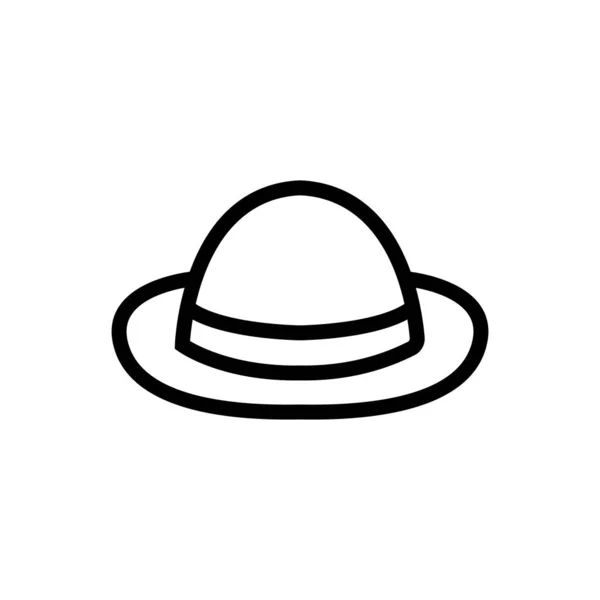 Hatt Bowlare Ikon Vektor Hattbowlarskylt Isolerad Kontur Symbol Illustration — Stock vektor