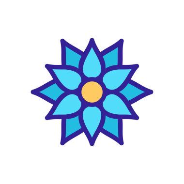 Budist çiçek ikonu taşıyıcısı. Budist çiçek işareti. renk sembolü çizimi