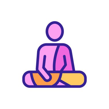 Lotus meditasyon ikonu vektörü. Lotus meditasyon işareti. renk sembolü çizimi