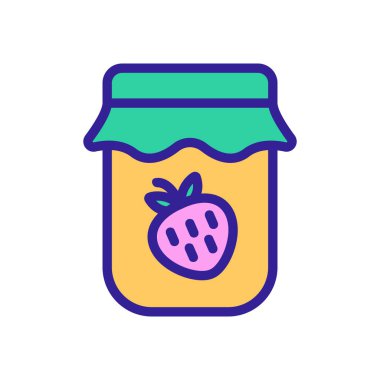 Çilek reçeli ikon vektörü. Çilek reçeli işareti. renk sembolü çizimi