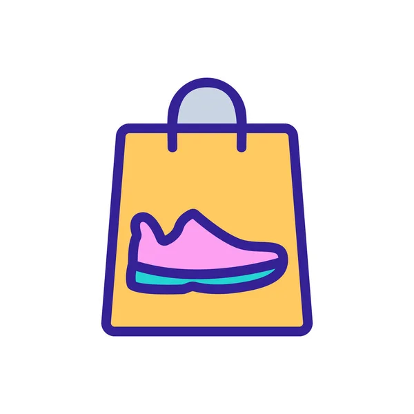 Вектор Иконки Покупки Обуви Бумажного Пакета Бумажный Пакет Знак Покупки — стоковый вектор