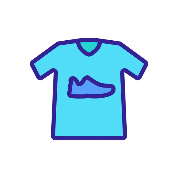 Zapatilla Deporte Impresión Camiseta Icono Vector Señal Camiseta Con Estampado — Vector de stock