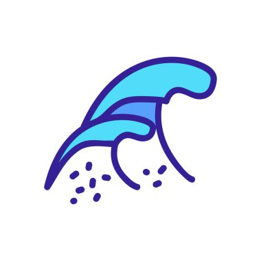 Tuz dalgaları ikon vektörü. Tuz dalgaları işareti. renk sembolü çizimi