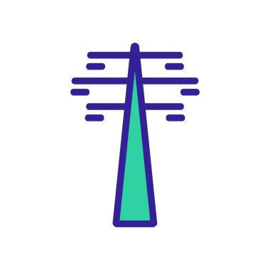 Üç tel kule ikon vektörü. Üç tel kule destek tabelası. renk sembolü çizimi