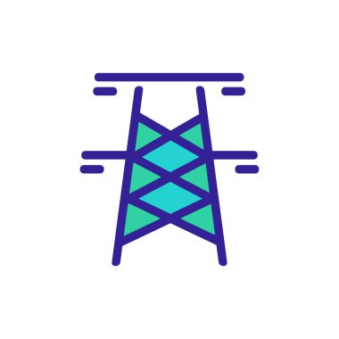 Güç kulesi ikon vektörü. Güç kulesi işareti. renk sembolü çizimi