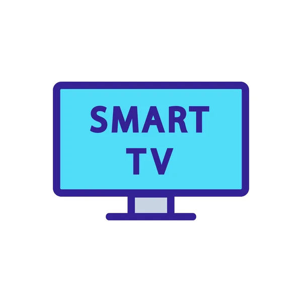 Smart Television Icon Vector Smart Television Sign Color Symbol Illustration — Stock Vector