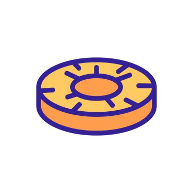 Ananas halkası ikon vektörü. Ananas yüzük işareti. renk sembolü çizimi