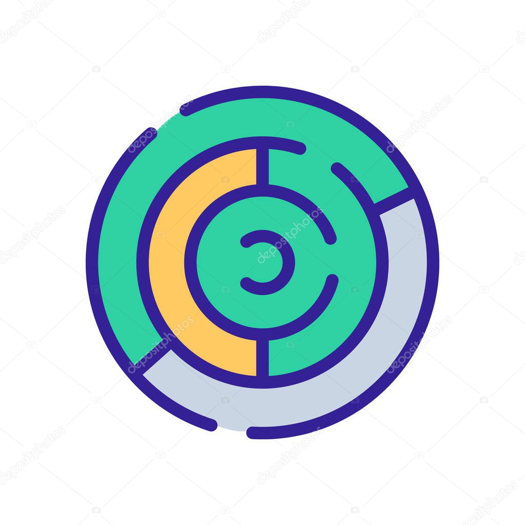 circular maze icon vector. circular maze sign. color symbol illustration