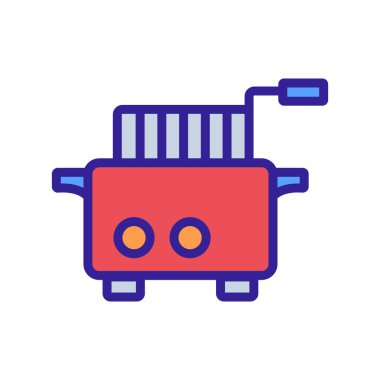 Kızartma simgesi vektörünün zamanlaması. Kızartma makinesinin işaretini ayarla. renk sembolü çizimi