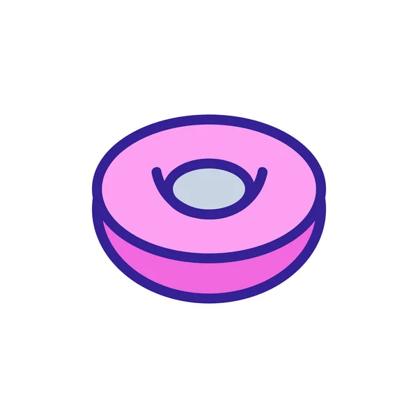 Donut Vector Icono Signo Rosquilla Ilustración Símbolo Color — Vector de stock