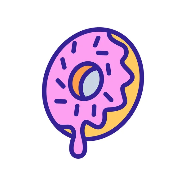 Glaçage Donut Icône Vecteur Signe Beignet Glaçant Illustration Symbole Couleur — Image vectorielle