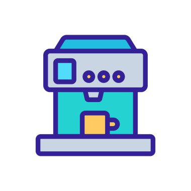 Otomatik modern kahve makinesi ikon vektörü. Otomatik modern kahve makinesi işareti. renk sembolü çizimi