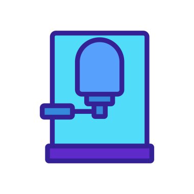 Filtre tutucu ikon vektörlü kahve makinesi. Filtre tutacağı işareti olan kahve makinesi. renk sembolü çizimi