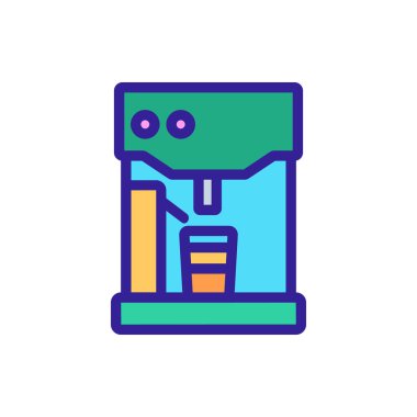 Kağıt bardak ikon vektörlü kahve makinesi. Kağıt bardaklı kahve makinesi. renk sembolü çizimi