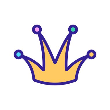 Taç simgesi vektörü. Taç işareti. renk sembolü çizimi