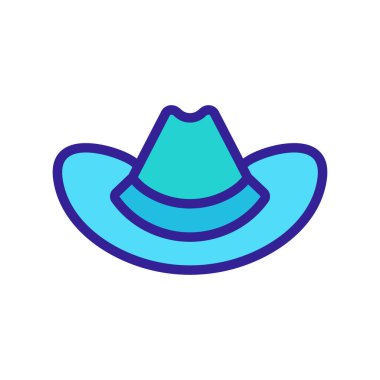 Kovboy şapkası ikon vektörü. Kovboy şapkası işareti. renk sembolü çizimi