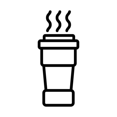Termal fincan ikon vektörü. Termal bardak işareti. izole edilmiş sınır sembolü çizimi