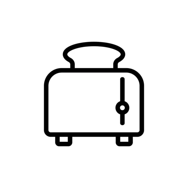 トースター完成品アイコンベクトル 完成品のサイン入りトースター 孤立した輪郭記号図 — ストックベクタ