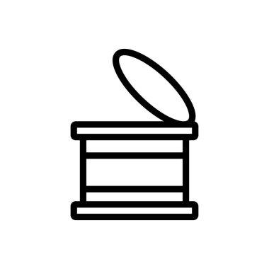 Paslanmaz ikon vektörünü aç. Açık paslanmaz imza. izole edilmiş sınır sembolü çizimi