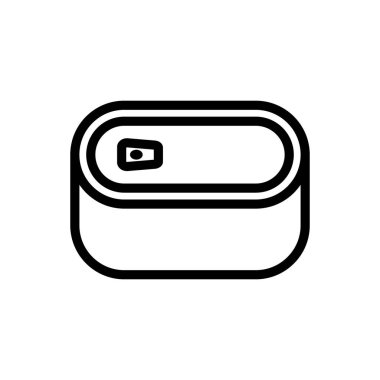 Oval kalay ikon vektörünü geçebilir. Oval teneke üst tabela. izole edilmiş sınır sembolü çizimi