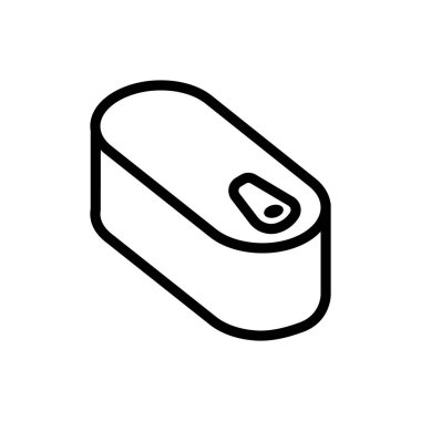 Oval teneke kutu ikon vektörü. Oval teneke imzalayabilir. izole edilmiş sınır sembolü çizimi