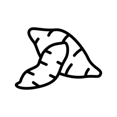 İki tatlı patates ikonu vektörü. İki tatlı patates işareti. izole edilmiş sınır sembolü çizimi