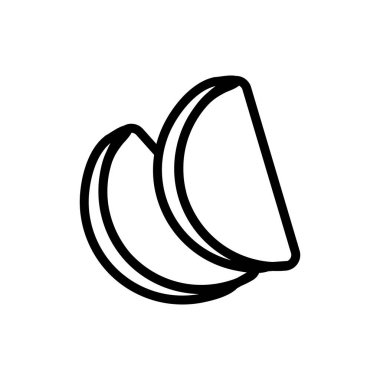 Tatlı patates dilimleri ikon vektörü. Tatlı patates dilimleri işareti. izole edilmiş sınır sembolü çizimi