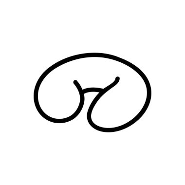 Boyun çapraz görünüm ikonu vektörü için ortopedik yastık. Boyun çapraz görünümü için ortopedik yastık. izole edilmiş sınır sembolü çizimi