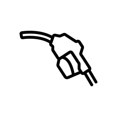 Yakıt ikonunun geniş kabzalı bir silahı. Yakıt ikmal silahının kabzasında büyük bir işaret var. izole edilmiş sınır sembolü çizimi